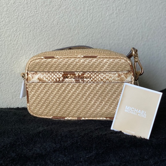 💋🍒 Michael Kors straw pythons Crossbody Bag - Picture 2 of 9
